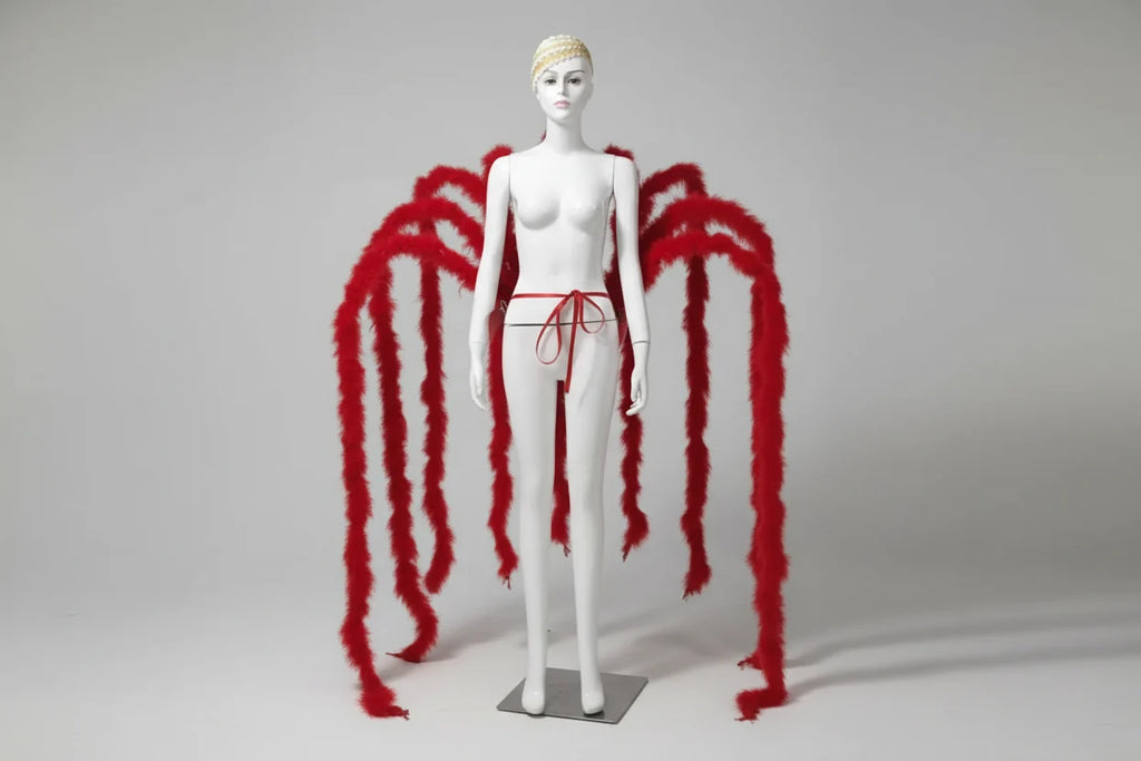 Long Feather Waterfall Backpiece Costume Accessory