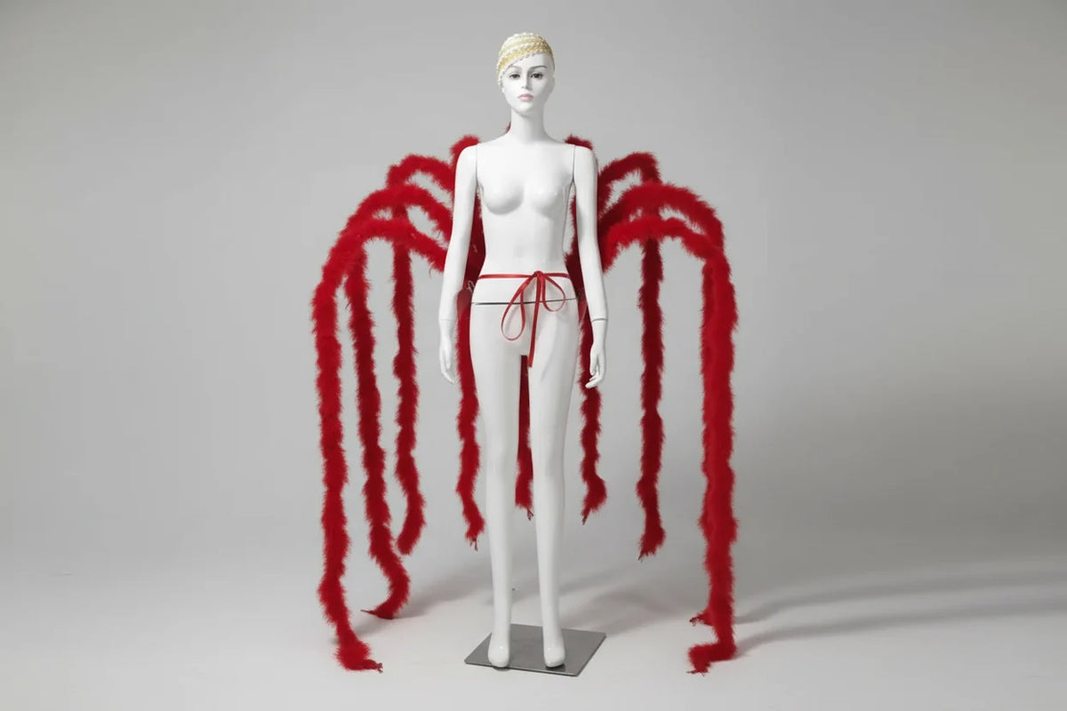 Long Feather Waterfall Backpiece Costume Accessory