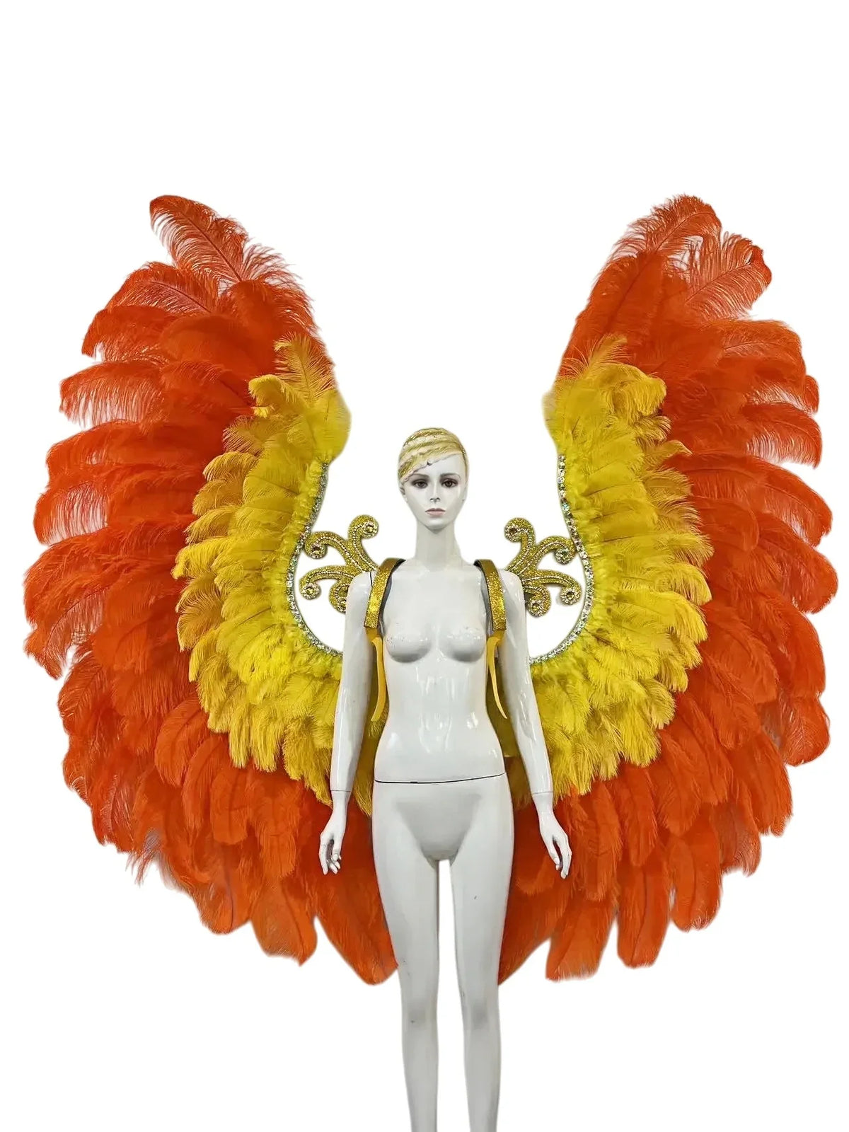 The Stardust Phoenix Wings – Deluxe Feathered Samba Backpiece & Stage Wings