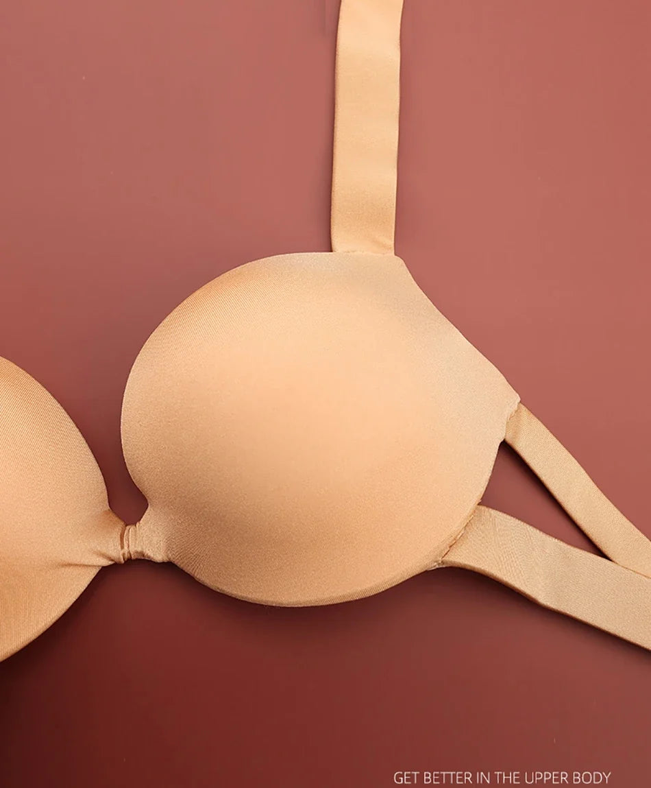 Handmade Steel Ring Gathered Nude Performance Bra Cup