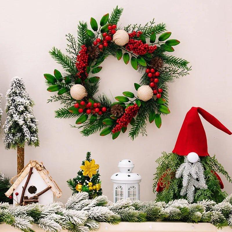 Artificial Green Leaf Christmas Wreath