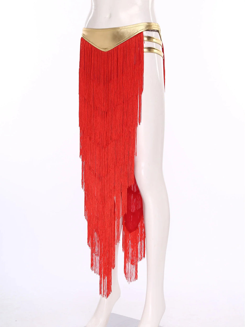 Women Cleopatra Egyptian Queen Cosplay Costume Belly Dancing Indian Dance Tassel Skirt Built-in Briefs for Halloween Carnival