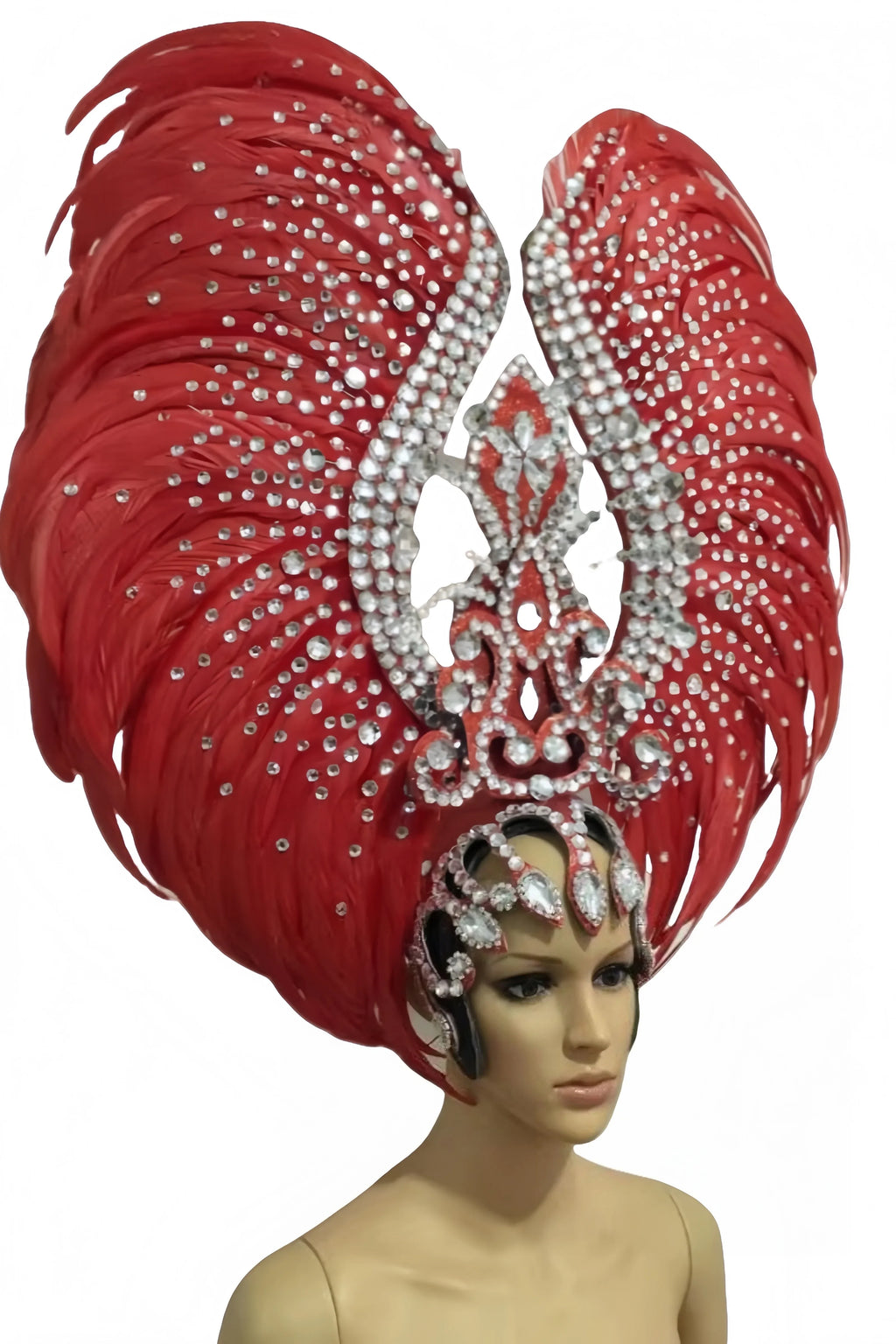 Feather headdress samba costume carnival halloween party bar performance hat makeup dance wings parade