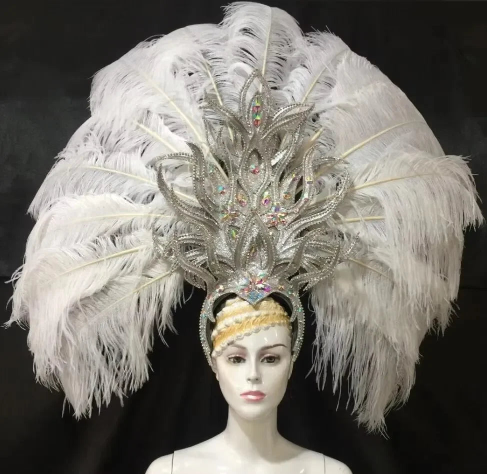 FASHIONABLE AND EXQUISITE HEADDRESS FEATHERS SAMBA DANCE CARNIVAL HALLOWEEN PARTY LATIN DANCE BAR PERFORMANCE HAT MASQUERADE