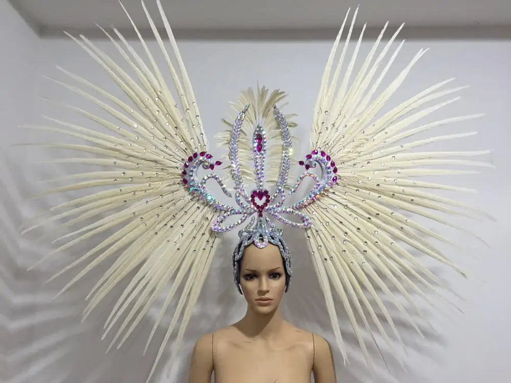 The Stardust Tropicana Samba Crown – Feather & Rhinestone Stage Headdress
