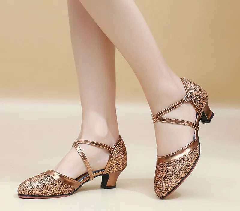 The Stardust Starlight Latin Sandal – Metallic Ballroom & Tango Heel