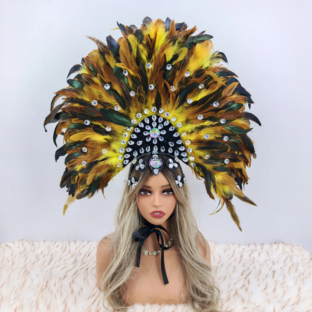 Luxury Party Feather Headdress & Carnival Designer Cosplay Crown