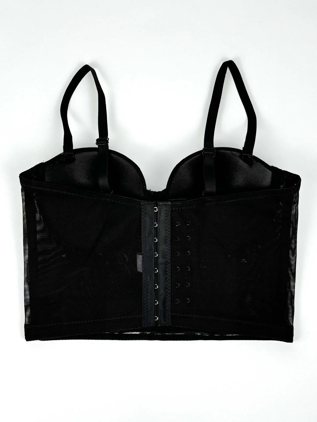 Mesh Bustier Corset Crop Top Diamond Embroidery Tassel Evening Party Bralette