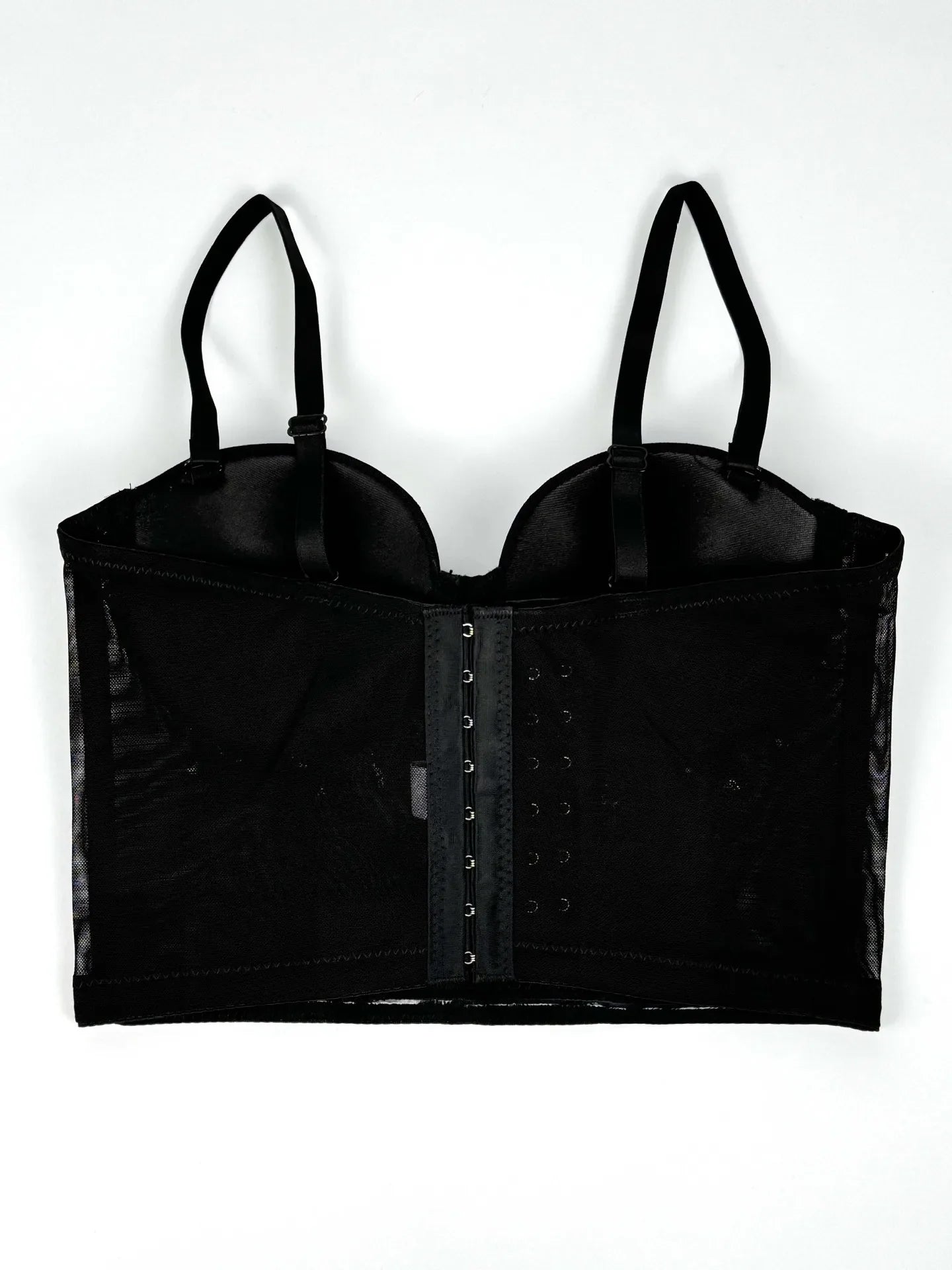 Mesh Bustier Corset Crop Top Diamond Embroidery Tassel Evening Party Bralette