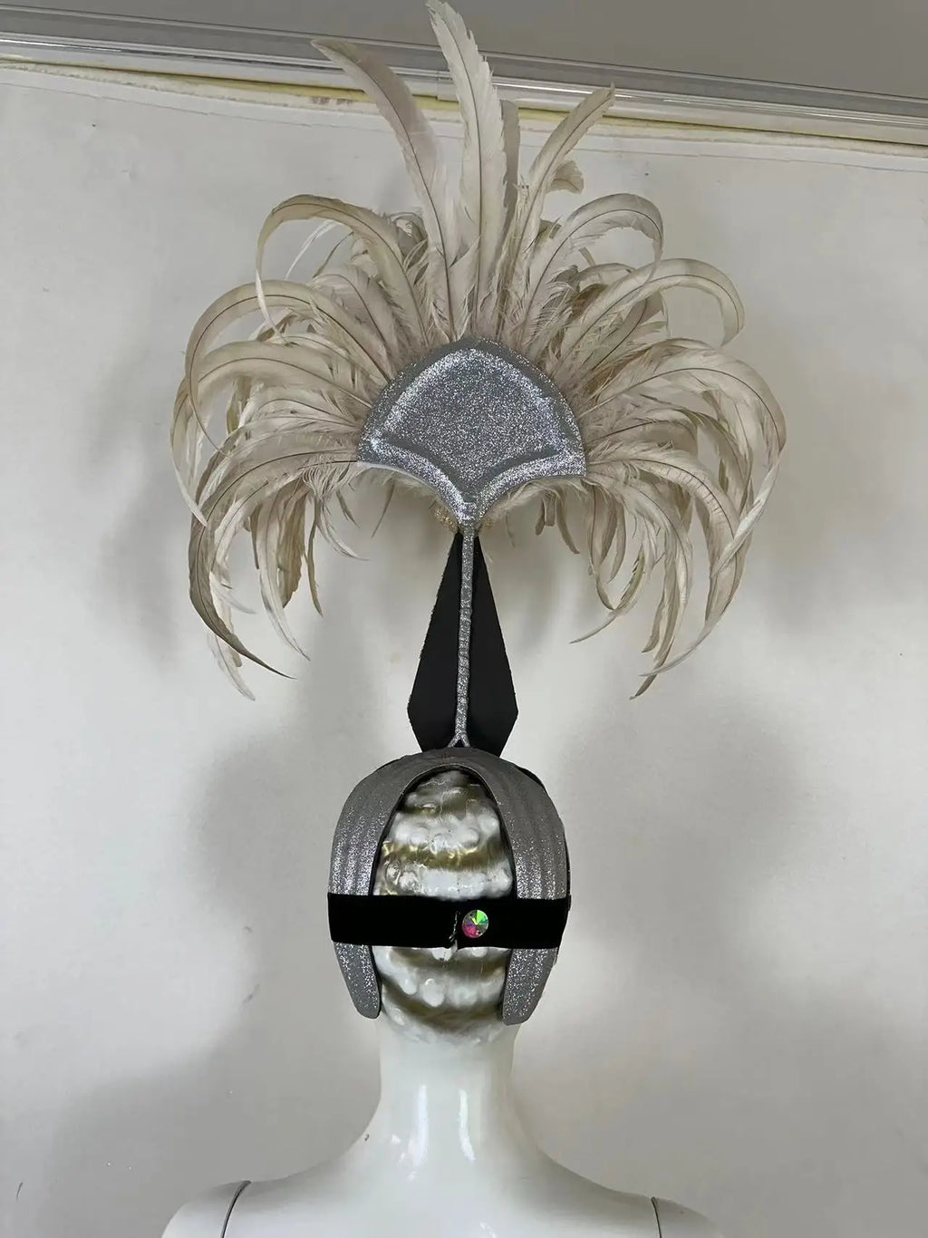 The Stardust Dionysia – Off-White Feather Carnival & Masque Ball Headdress