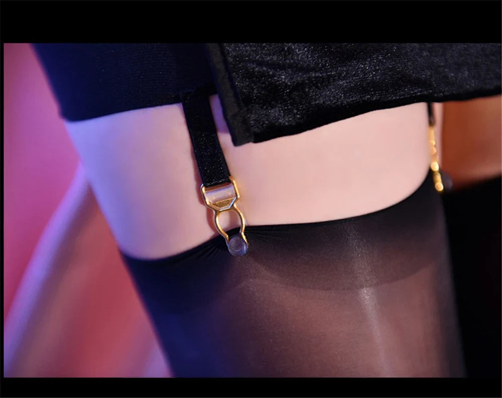 High-Waist Elastic Leg Harness Garter Belt Bandage Panty Costume Accessory