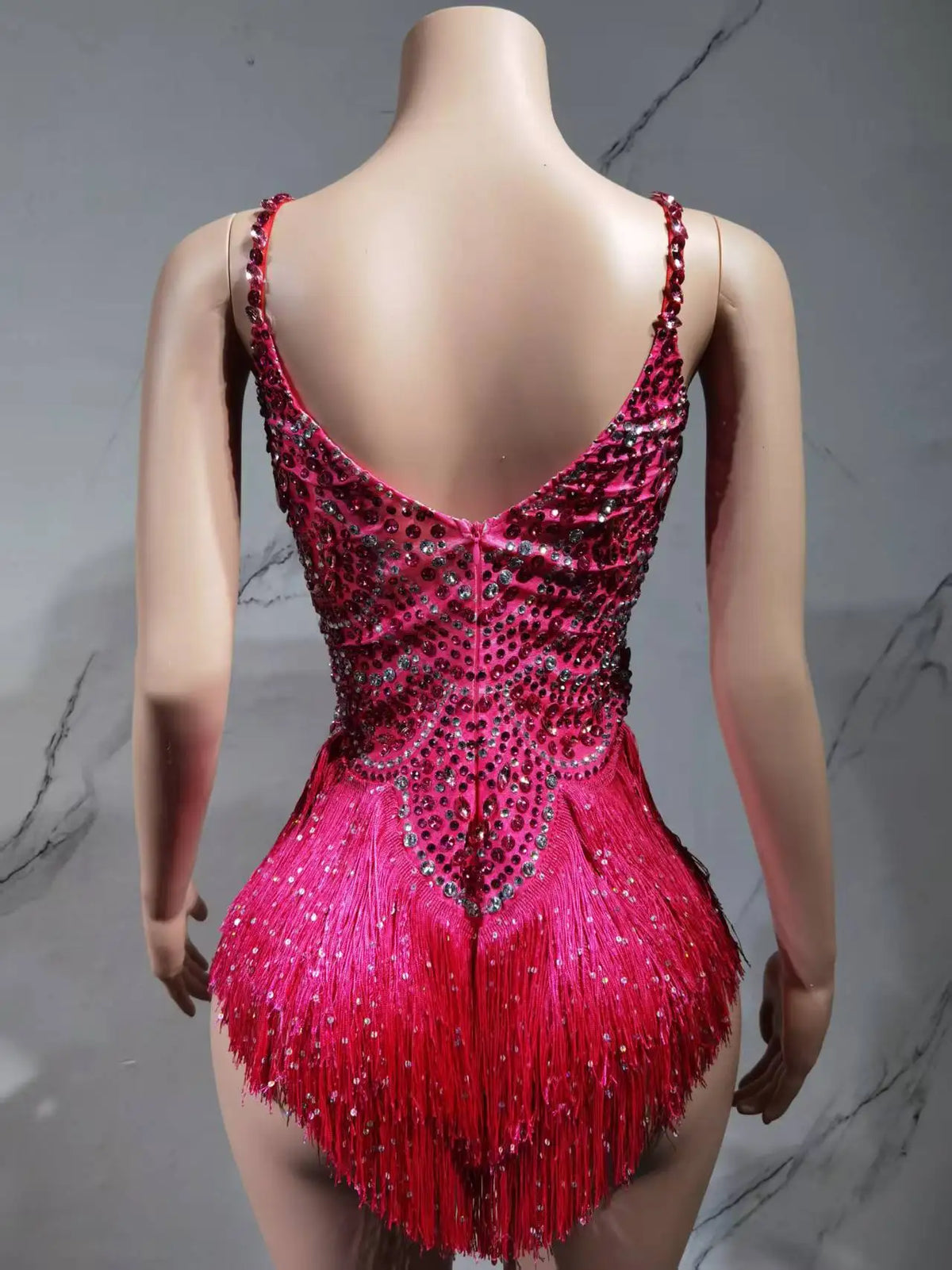 The Stardust Festival Fringe Bodysuit – Luxury Rhinestone Tassel Showgirl Costume