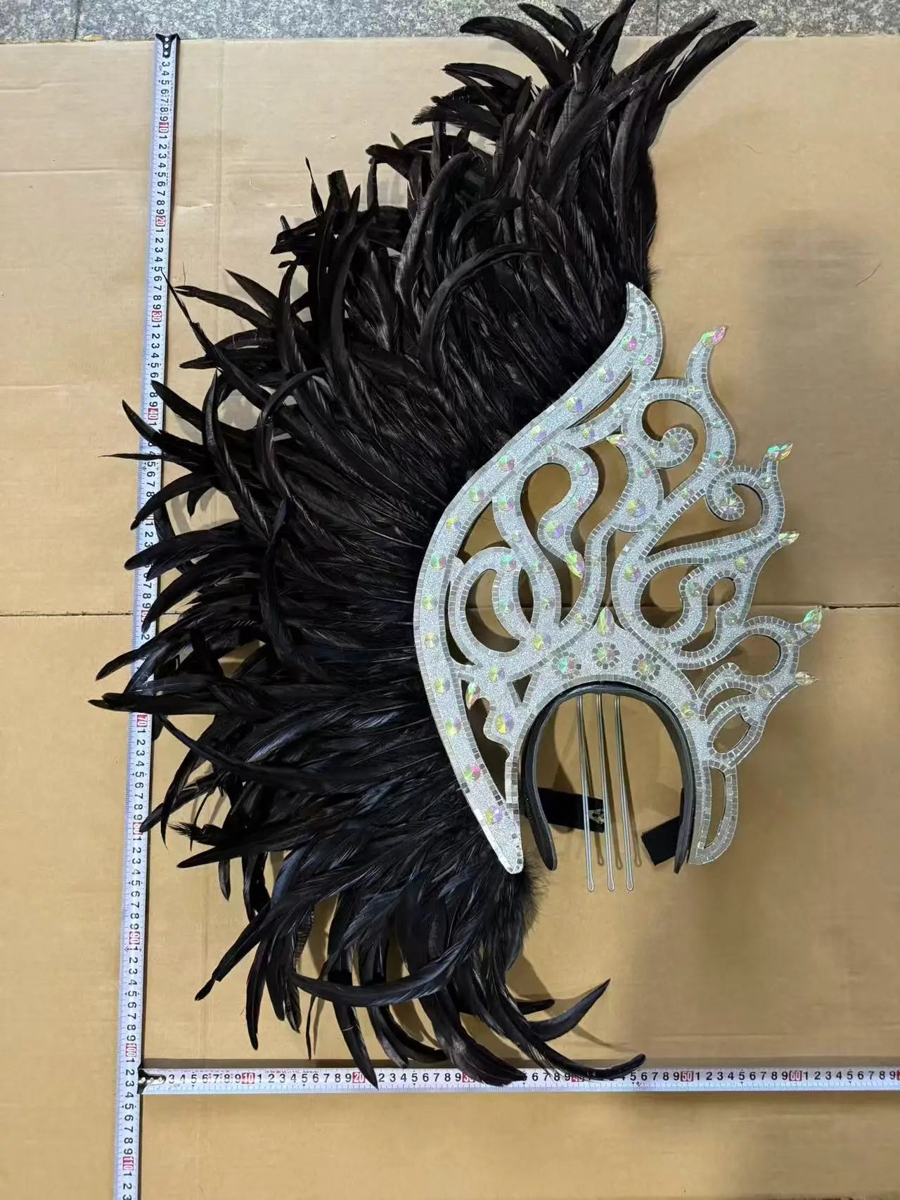 The Stardust Samba Radiance – Elegant Feathered Stage & Carnival Headdress