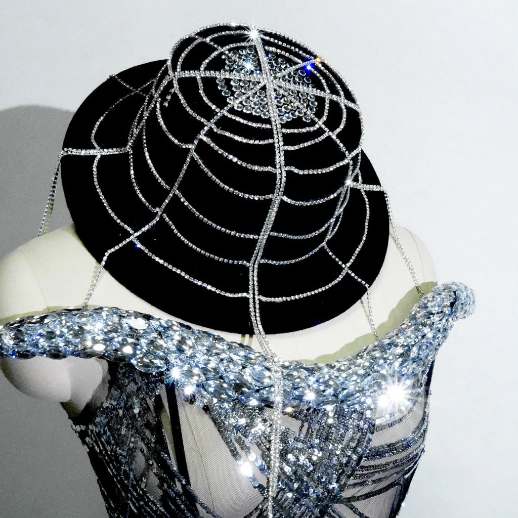 The Stardust Midnight Cabaret Cage Set – Luxury Rhinestone Showgirl Costume