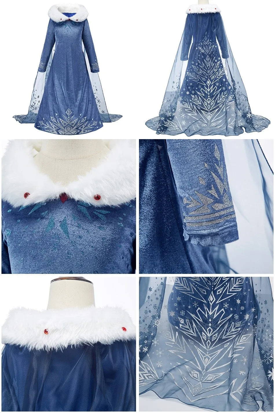 Kids Princess Costume Dress for Girls Cosplay Parties