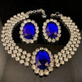 Oval Crystal Large Necklace & Earrings Set