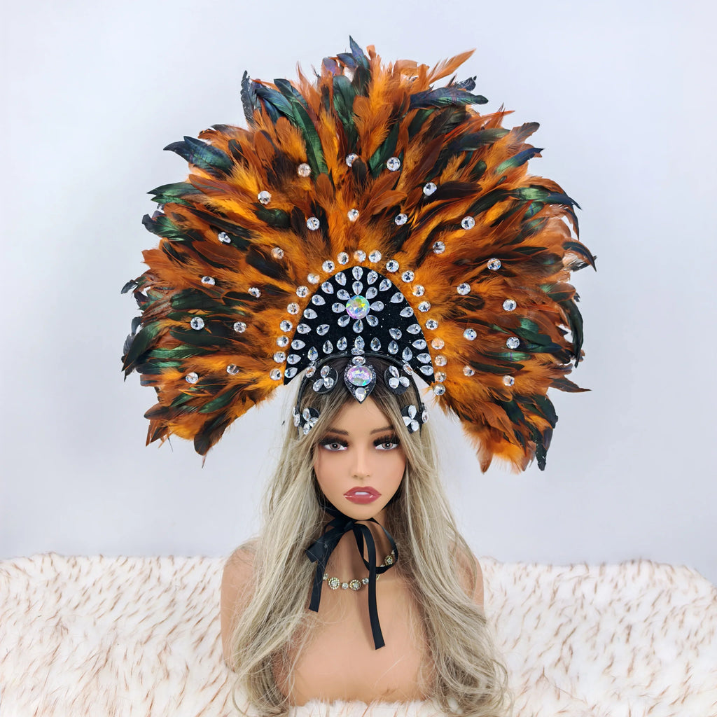 Luxury Party Feather Headdress & Carnival Designer Cosplay Crown