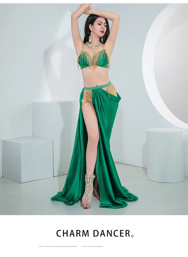The Stardust Oasis 4-Piece Ensemble – Luxury Belly Dance Performance Suit