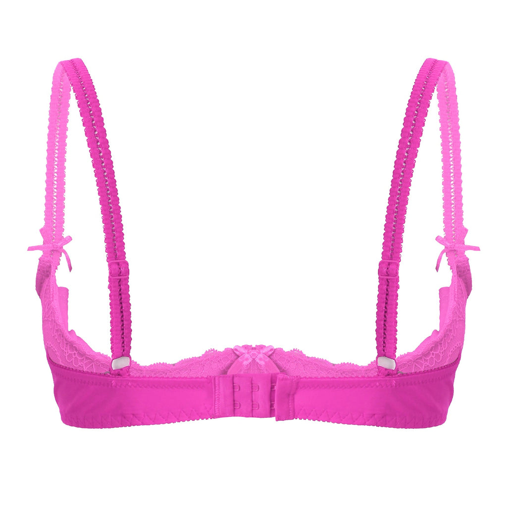 Lace Underwire Half-Cup Push-Up Bra