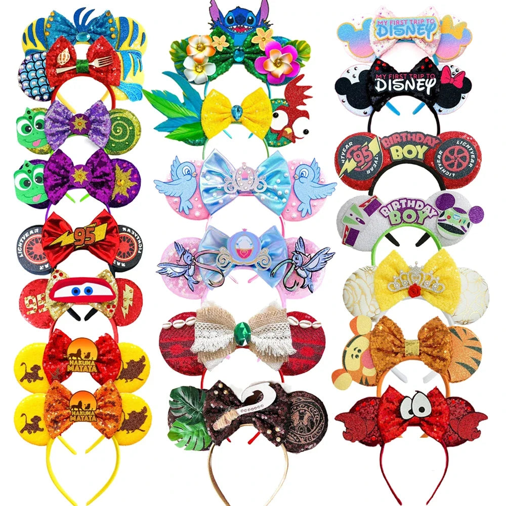 Mouse Ears Sequin Bow Cosplay Headband for Women & Adults
