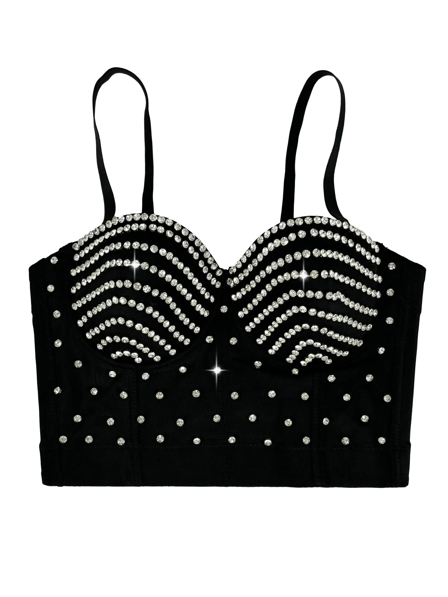 The Stardust Prism Siren – Embroidered Diamond Bustier Corset Crop Top