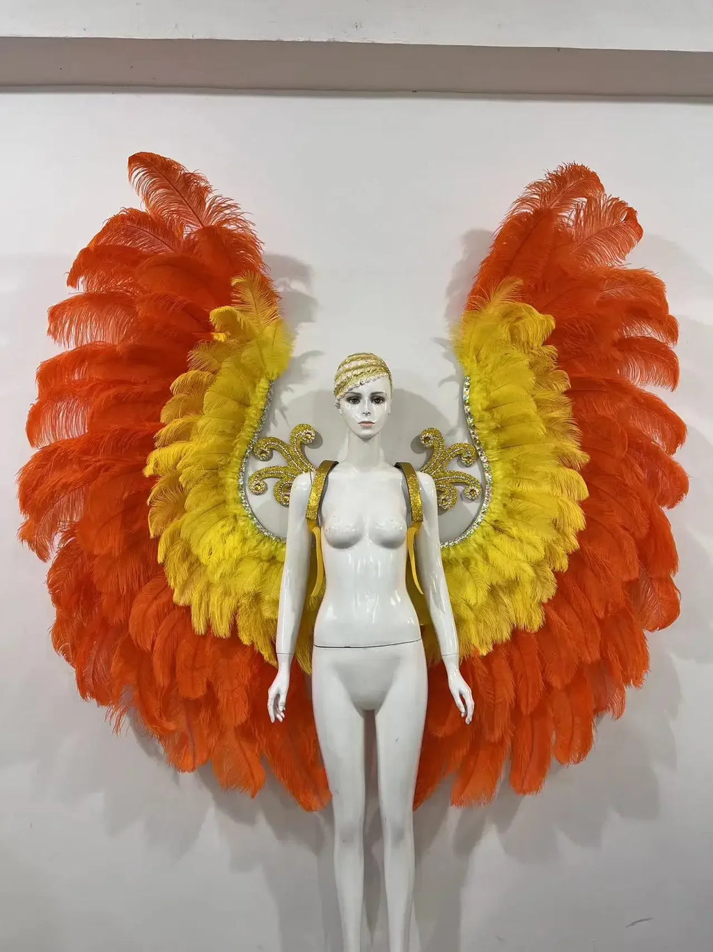 The Stardust Phoenix Wings – Deluxe Feathered Samba Backpiece & Stage Wings