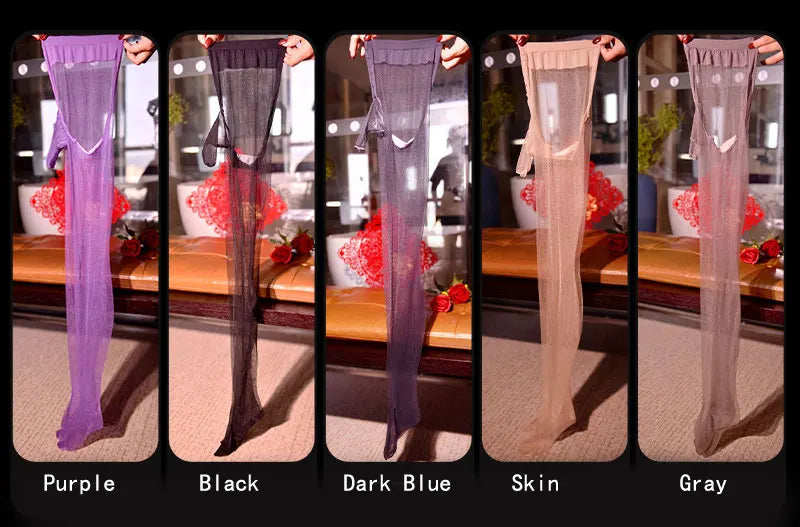 Oil Glossy Sheer High-Stretch Pantyhose Tights Satin Smooth Hosiery