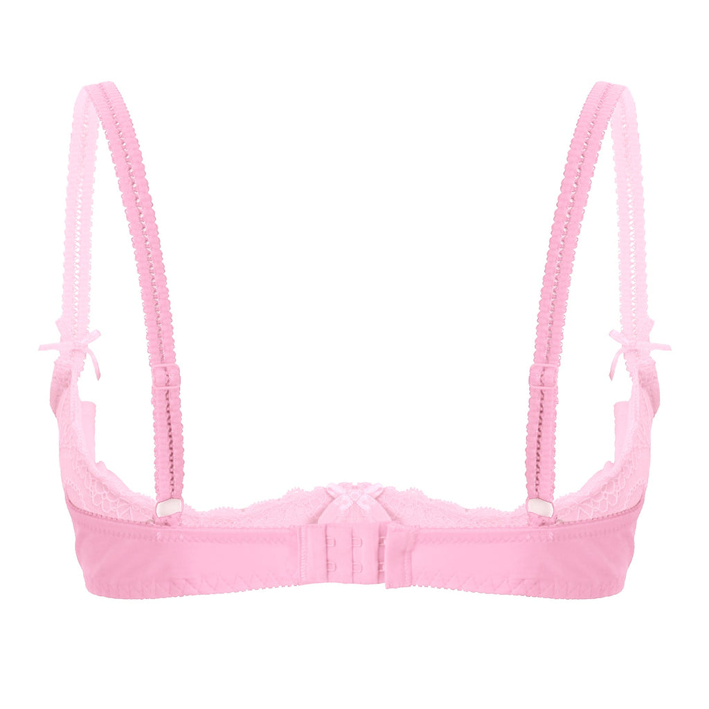 Lace Underwire Half-Cup Push-Up Bra