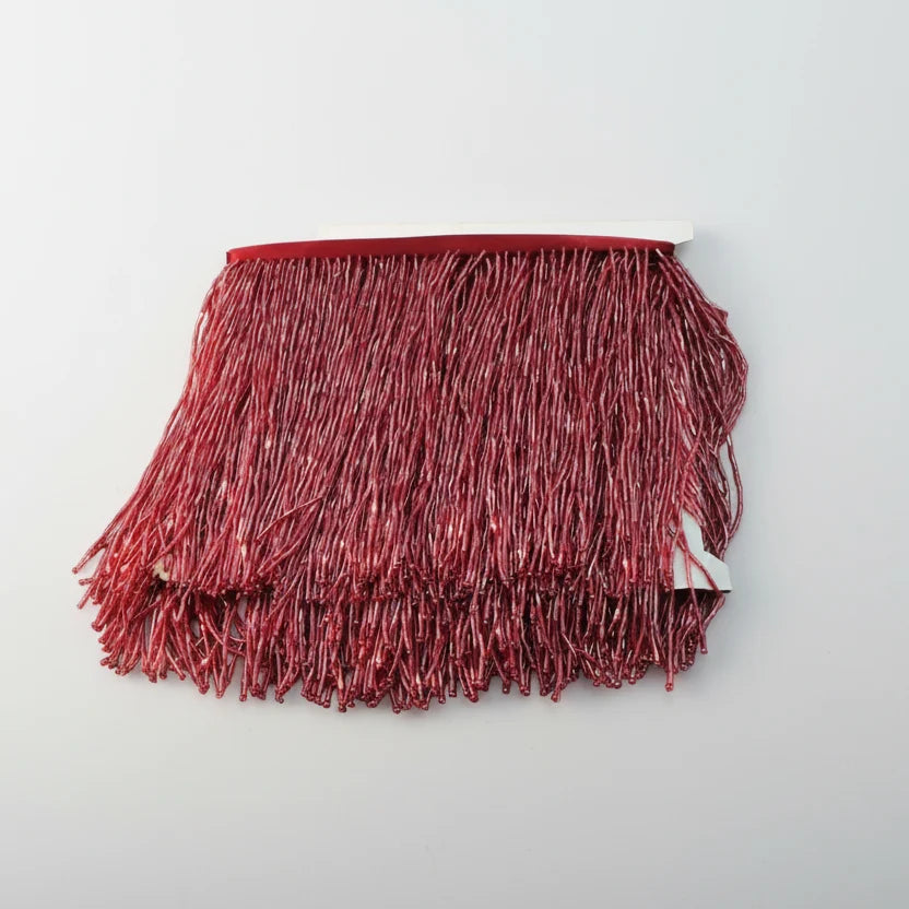 Long Glass Rhinestone Beaded Fringe Trim