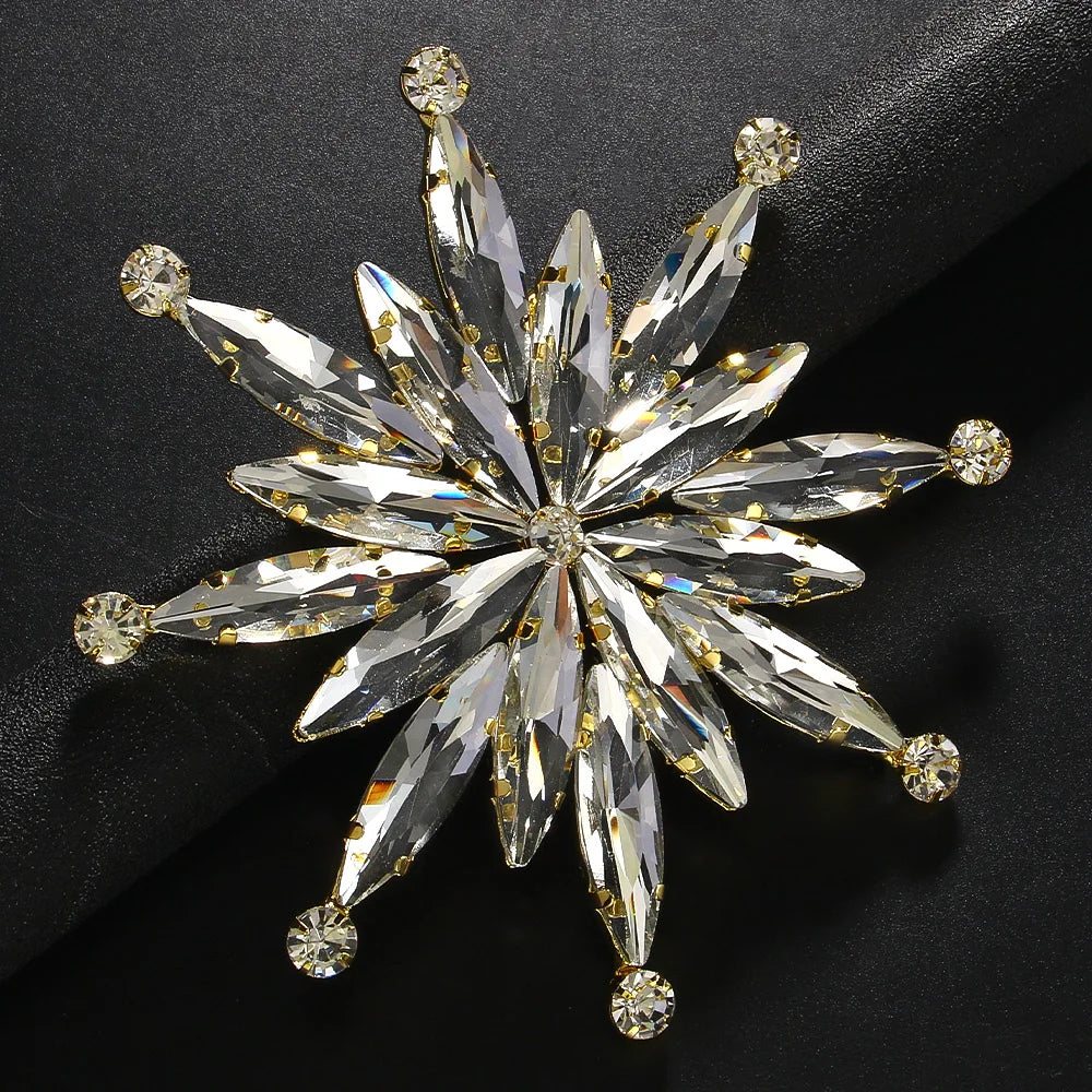 Large Luxury Rhinestone Star Brooch