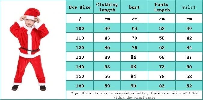 Kids Christmas Santa Role Play Suit – Winter Party Costume Set