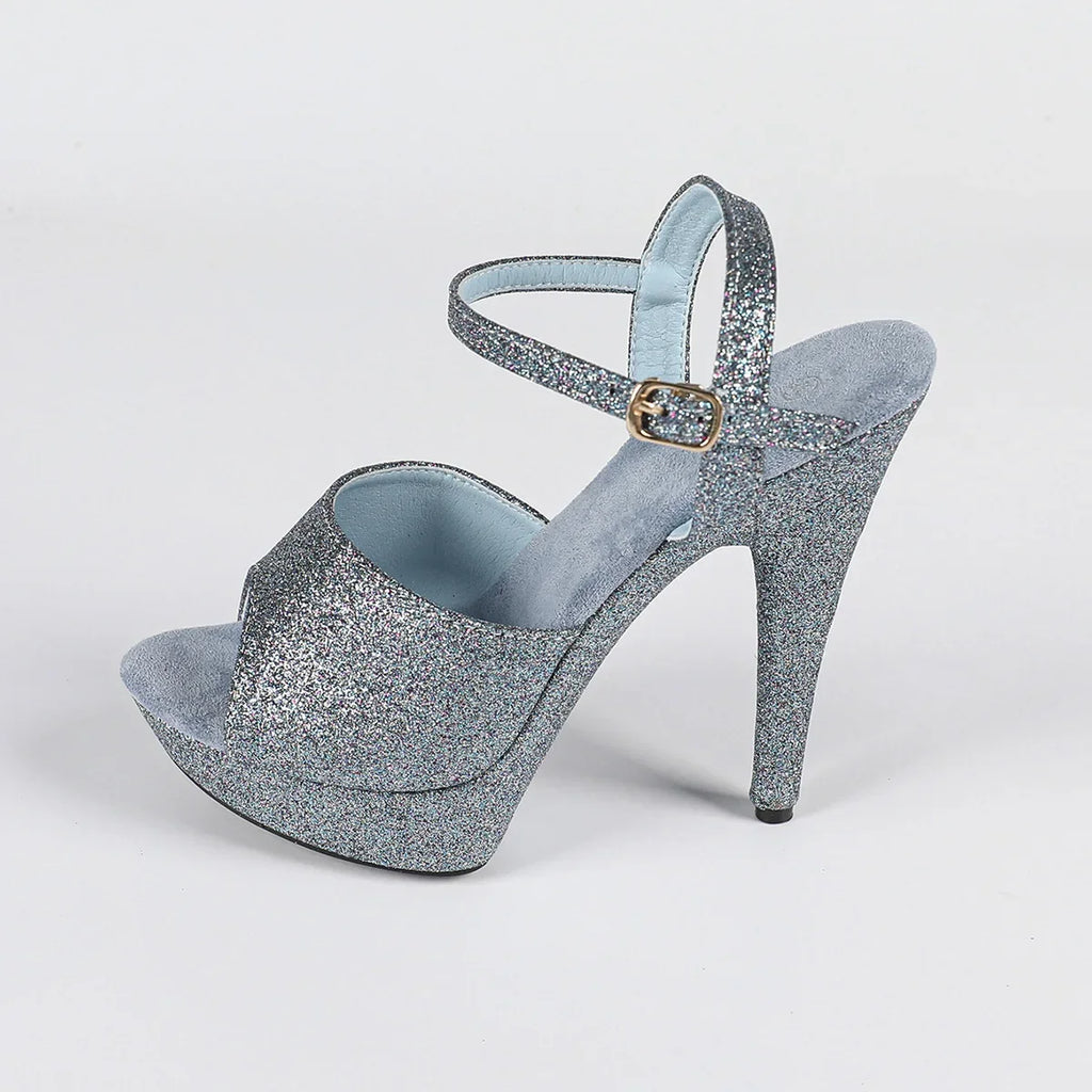 The Stardust Velvet Siren Stiletto – Luxury 13cm Platform Sandal