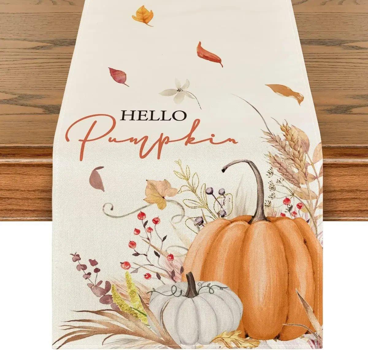 Autumn Thanksgiving Table Runners, 72 to 108 in
