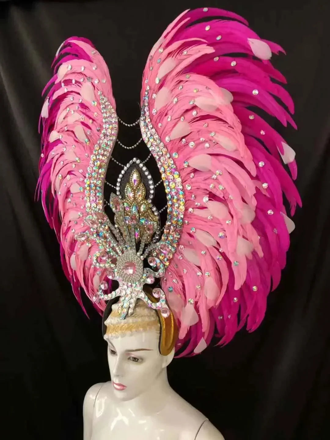 Feather headdress samba costume carnival halloween party bar performance hat makeup dance wings parade