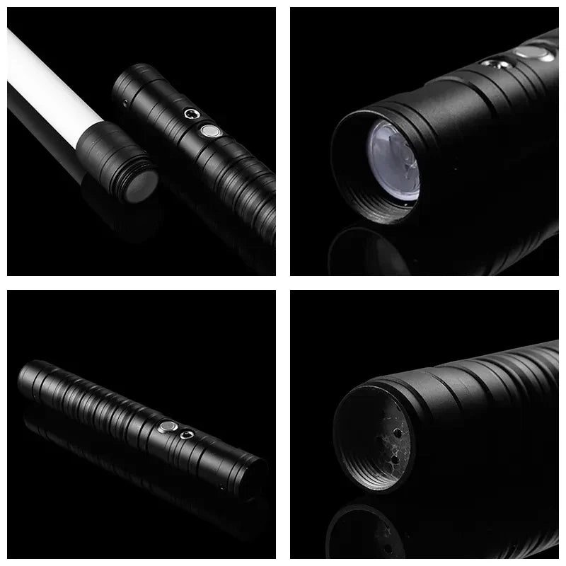 RGB Metal Lightsaber Rechargeable LED Cosplay Light Sword with Sound Effects