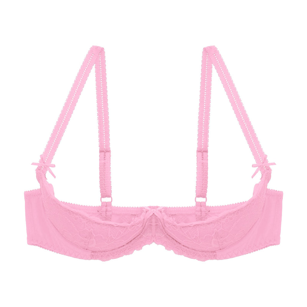 Lace Underwire Half-Cup Push-Up Bra