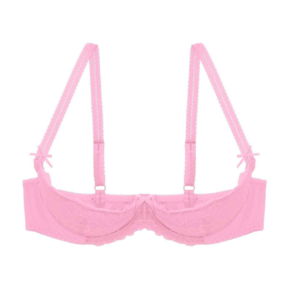 Lace Underwire Half-Cup Push-Up Bra