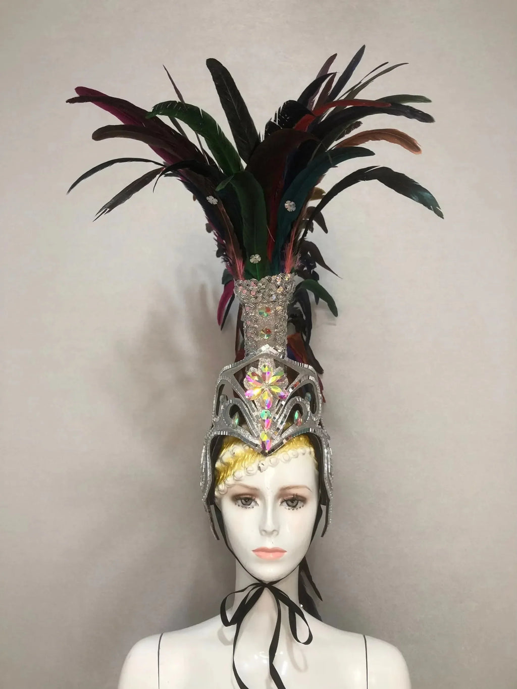 The Stardust Dynasty – Majestic Velvet & Feather Samba Masquerade Crown
