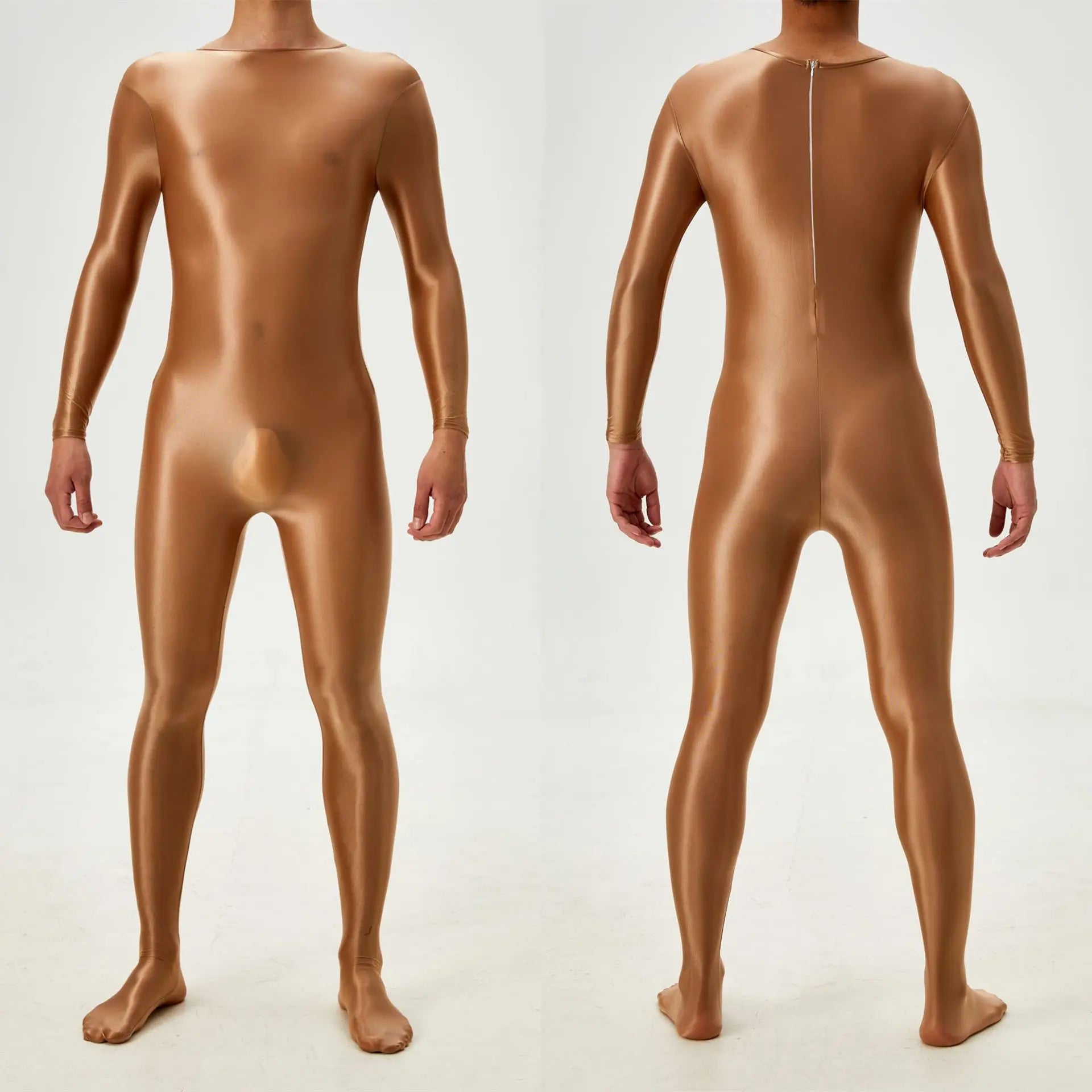 Candy Color Oil Glossy Full-Body Shaping Bodysuit Satin Smooth Leotard