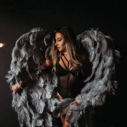 The Stardust Empress Royale – Deluxe Ostrich Feather Angel Wings Stage Performance Prop