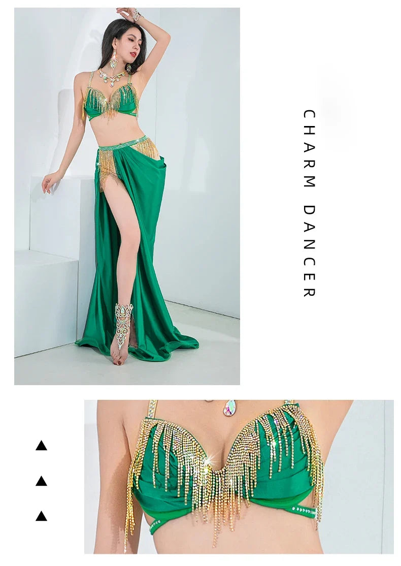 The Stardust Oasis 4-Piece Ensemble – Luxury Belly Dance Performance Suit