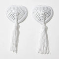 Sparkling Rhinestone Heart Pasties with Swinging Tassels Set