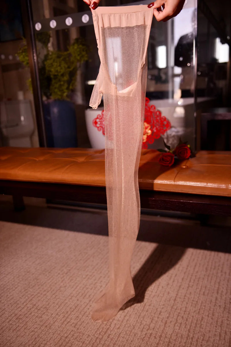Oil Glossy Sheer High-Stretch Pantyhose Tights Satin Smooth Hosiery