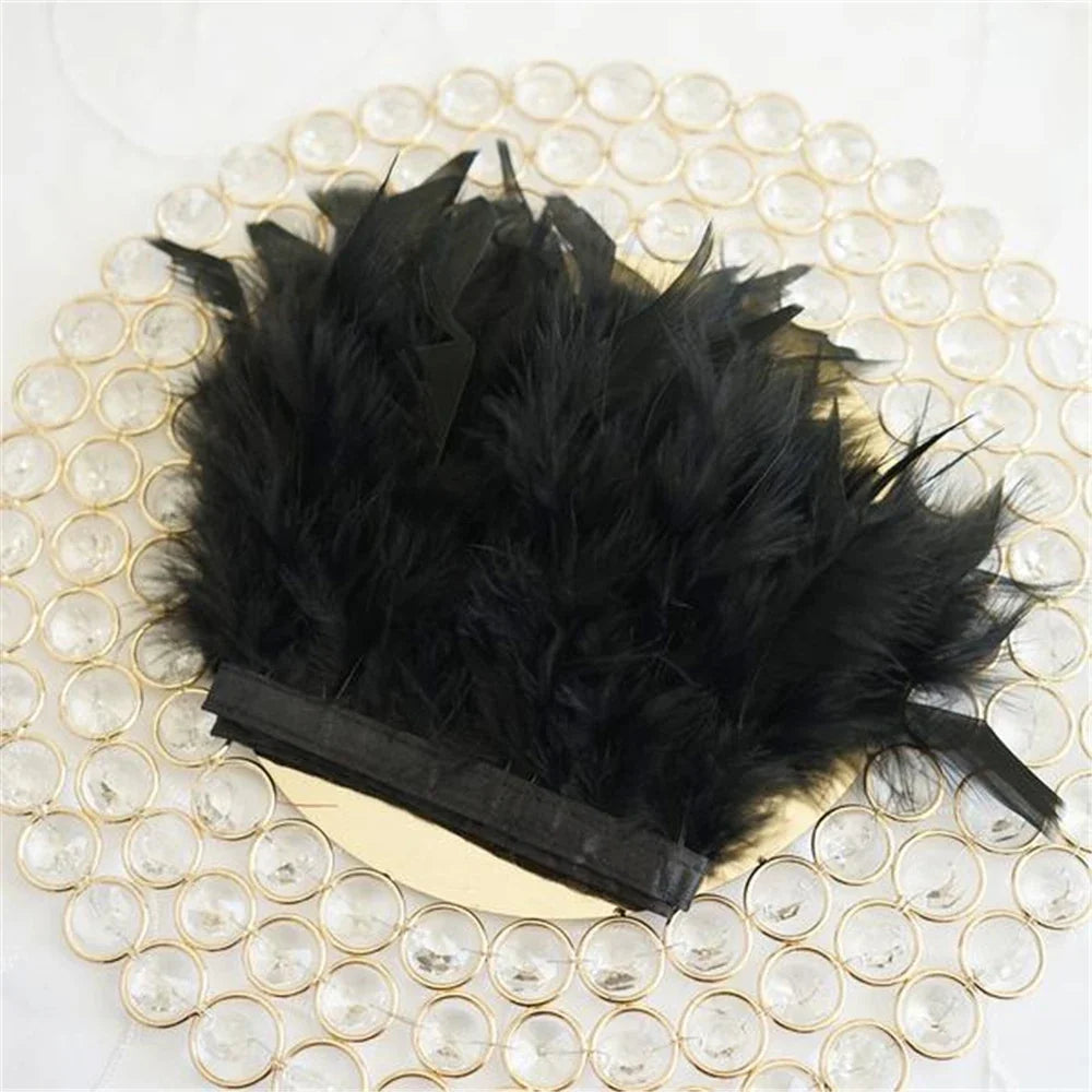 Multicolor Turkey Feather Trim Fringe Fluffy Ribbon