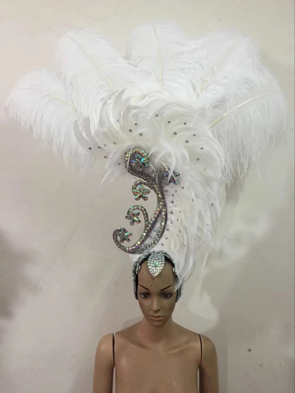 The Stardust Royal Plume – Feathered Carnival & Cabaret Stage Headdress