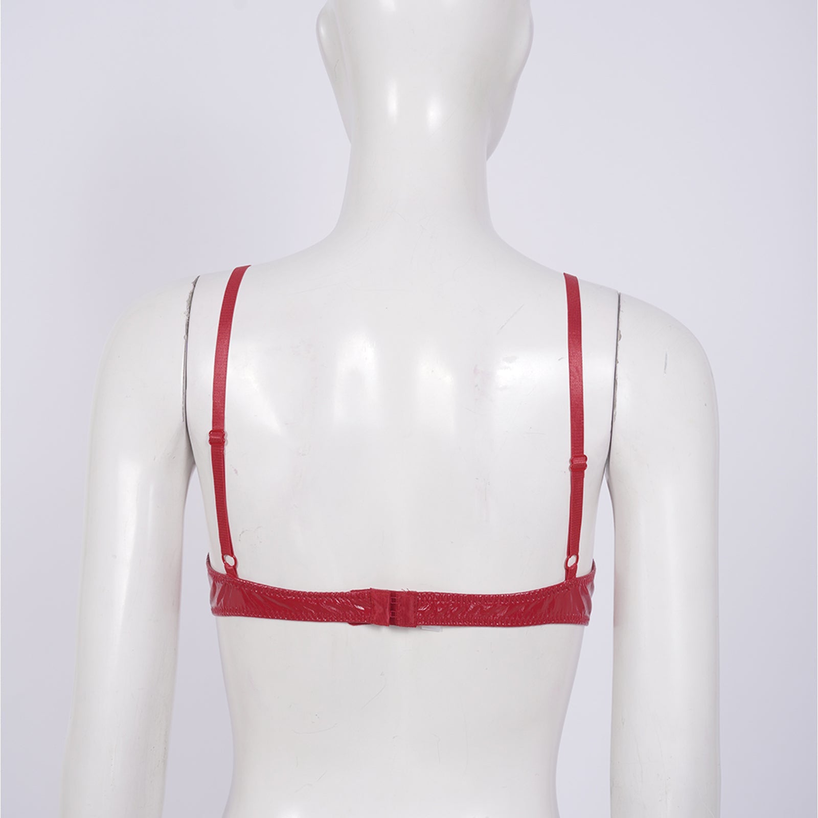 Patent Leather Underwired Open-Cup Bra