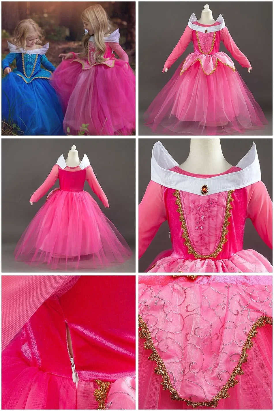 Kids Princess Costume Dress for Girls Cosplay Parties