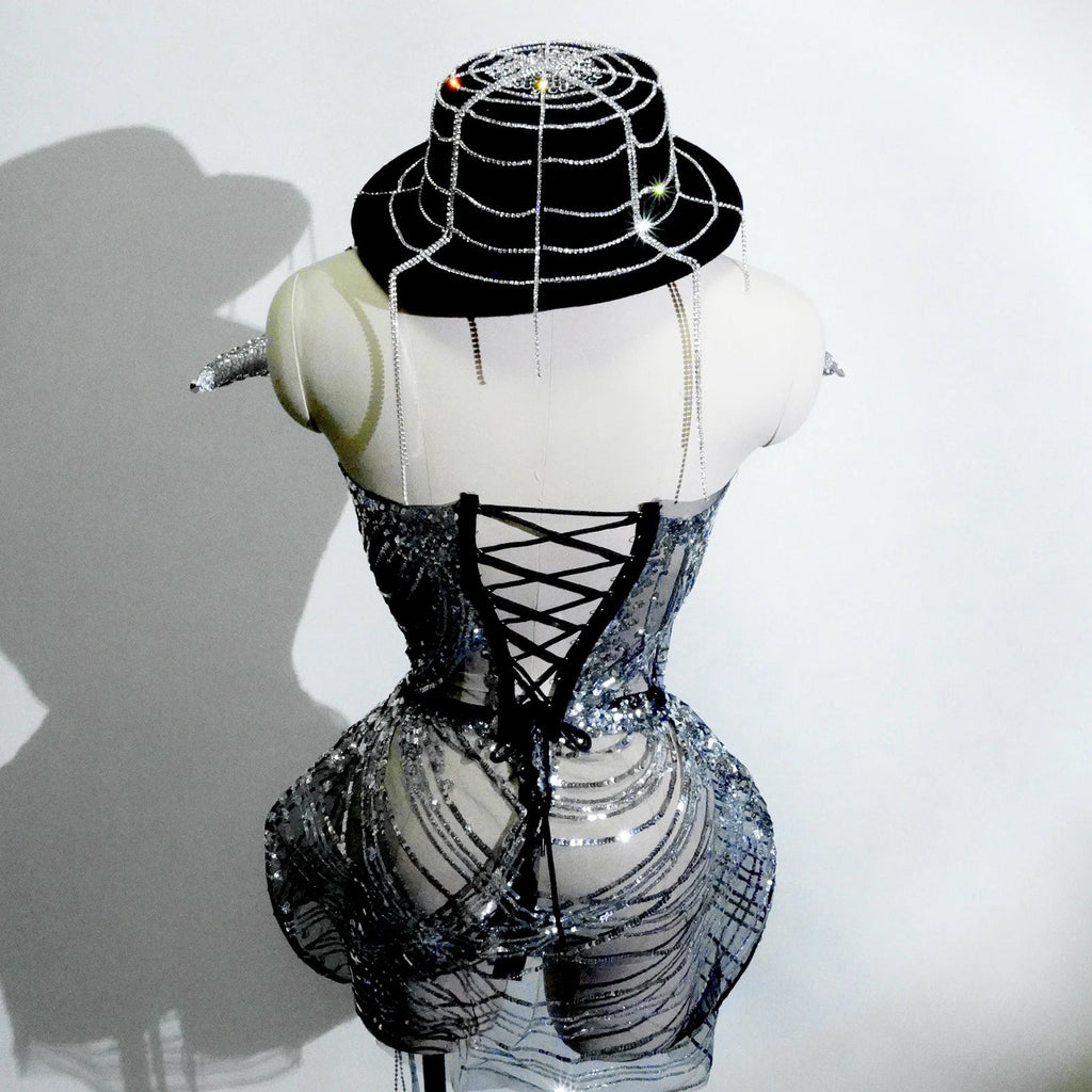 The Stardust Midnight Cabaret Cage Set – Luxury Rhinestone Showgirl Costume