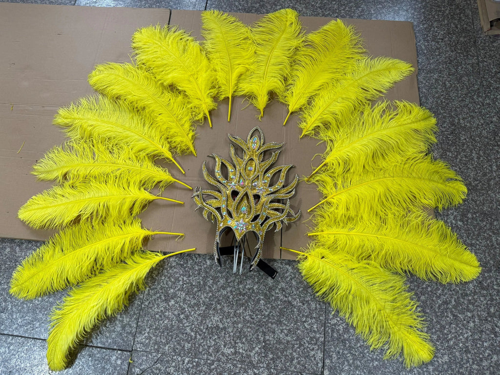 FASHIONABLE AND EXQUISITE HEADDRESS FEATHERS SAMBA DANCE CARNIVAL HALLOWEEN PARTY LATIN DANCE BAR PERFORMANCE HAT MASQUERADE