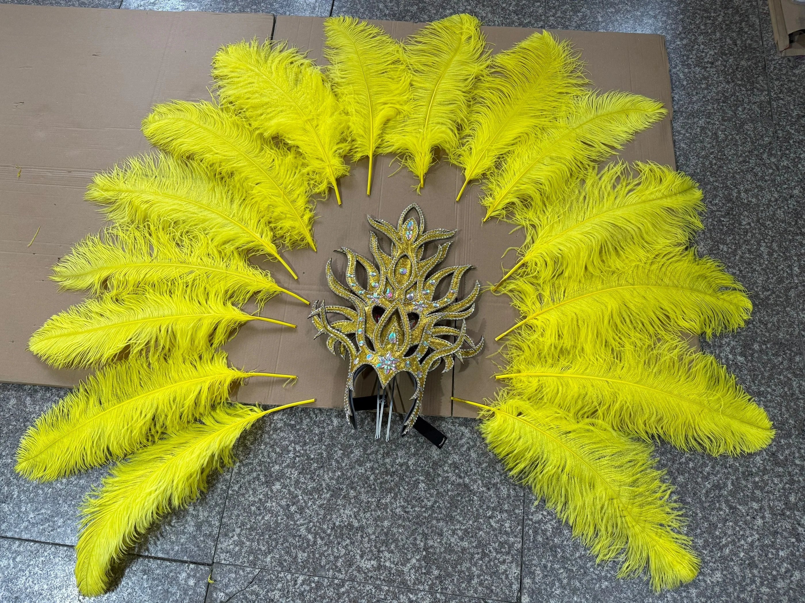 FASHIONABLE AND EXQUISITE HEADDRESS FEATHERS SAMBA DANCE CARNIVAL HALLOWEEN PARTY LATIN DANCE BAR PERFORMANCE HAT MASQUERADE